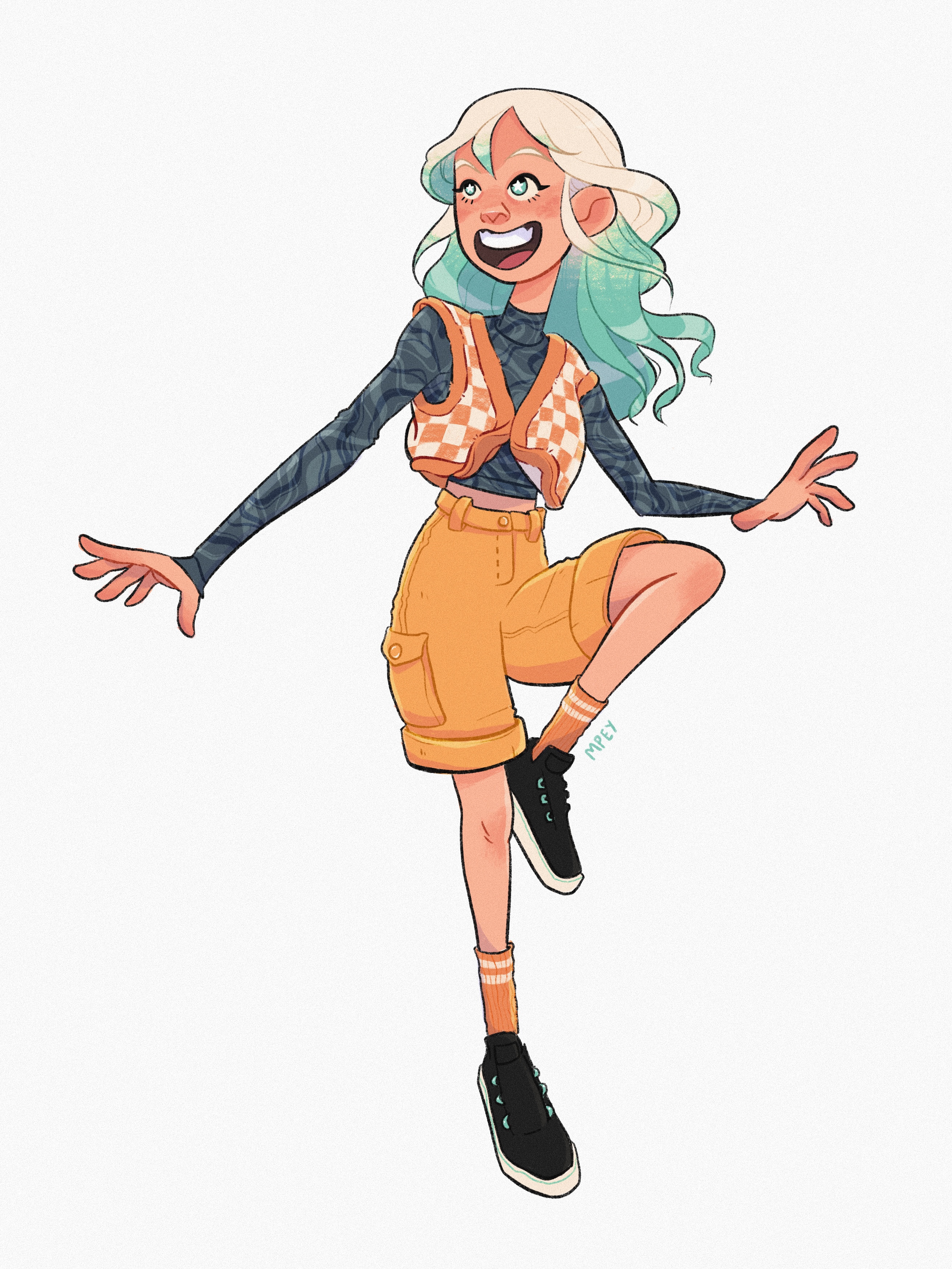 Flying girl illustration