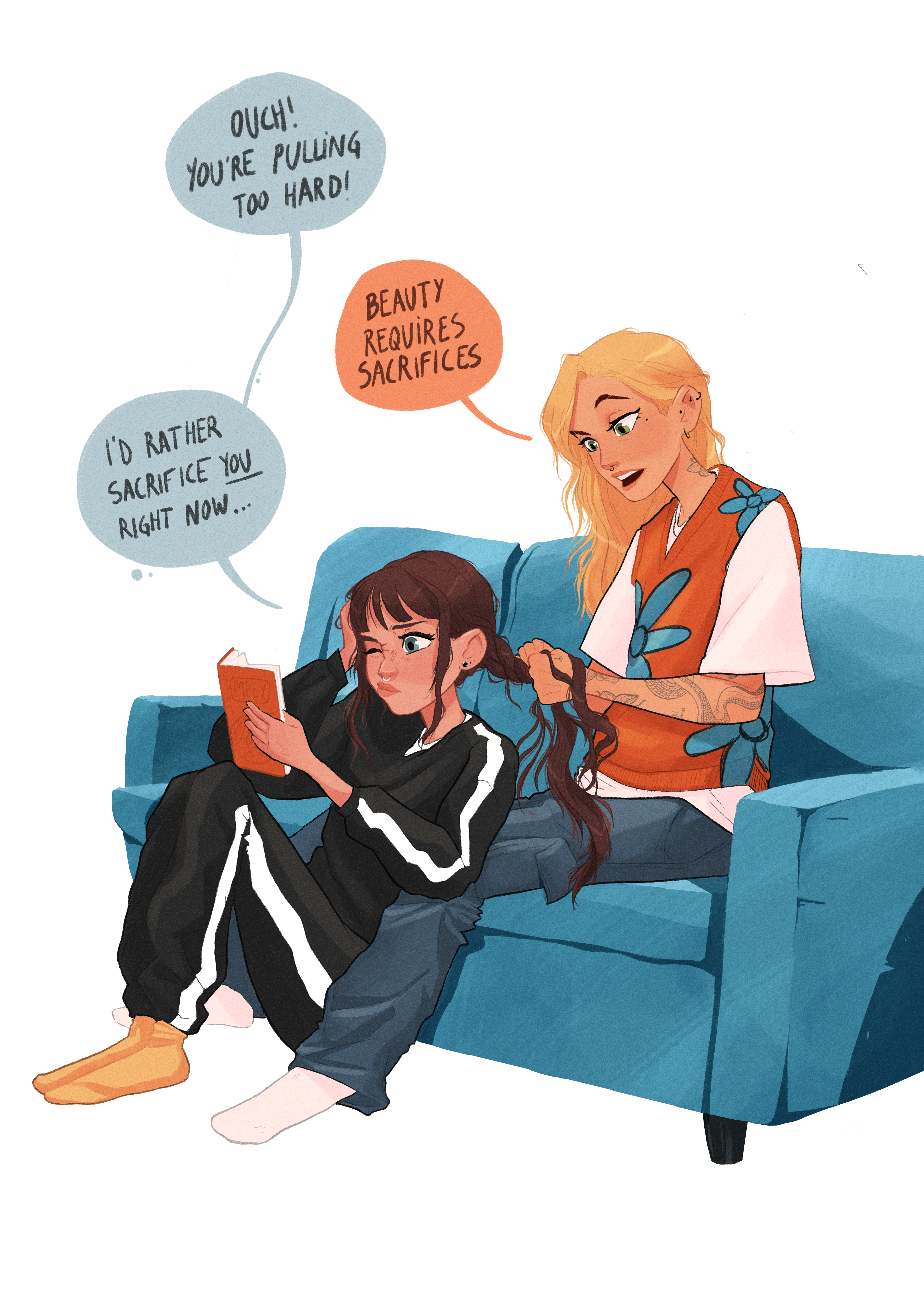 Hair pull illustration